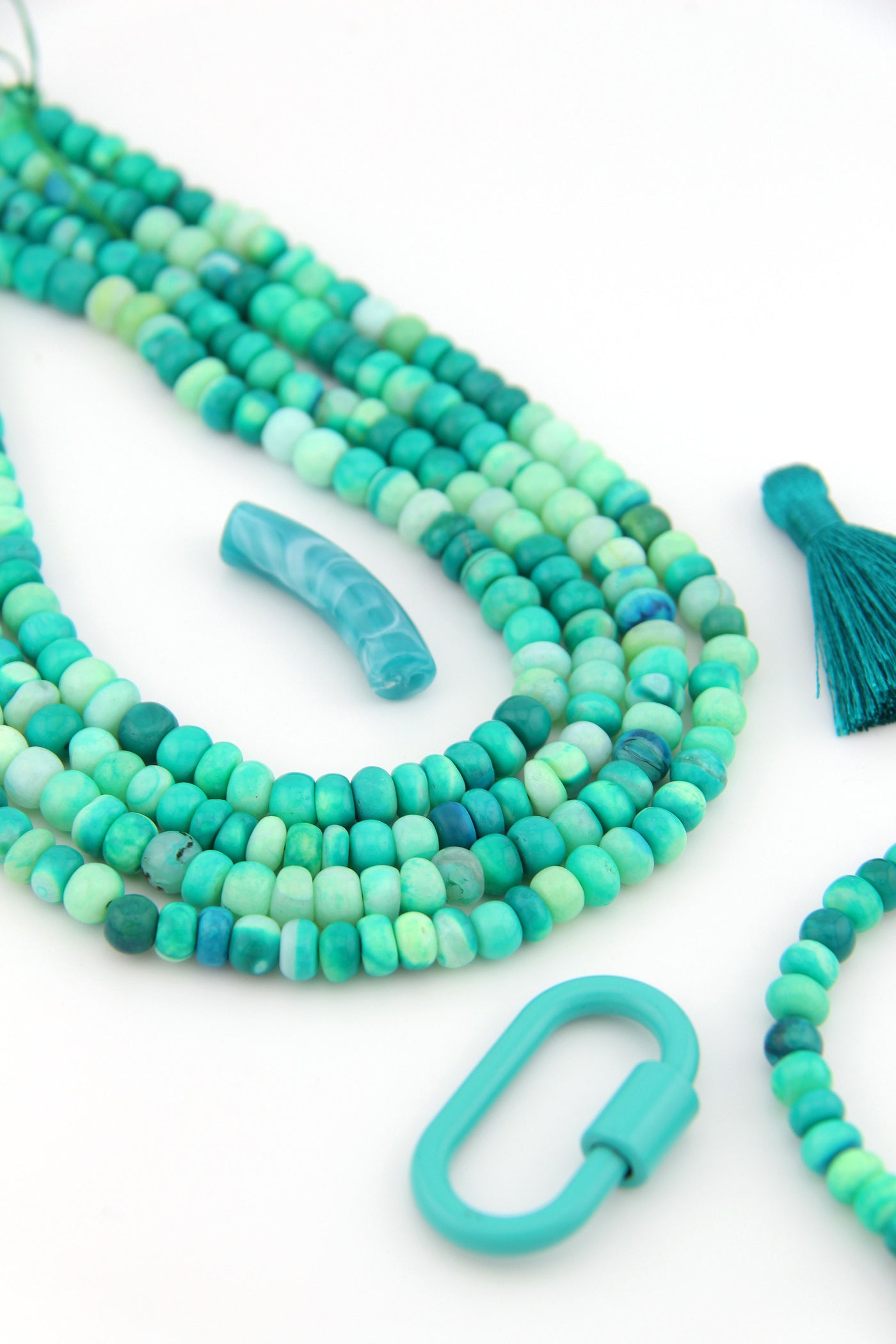 Teal Green Opal Smooth Rondelle Beads, 6mm AA Quality