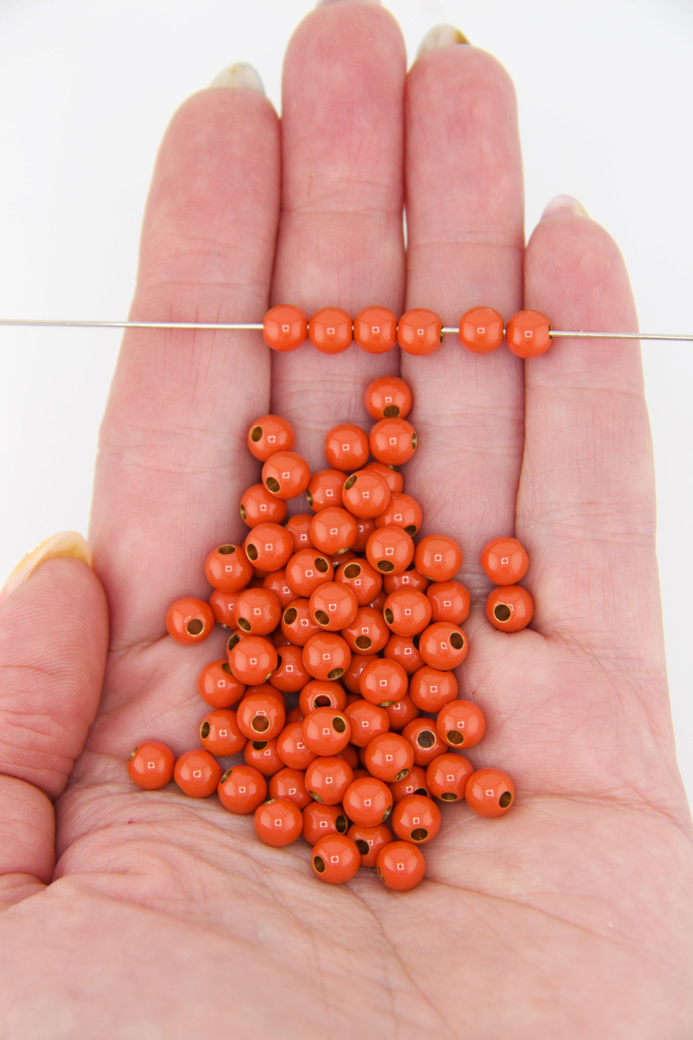 Enamel Sprinkles Round Beads for DIY Jewelry, 6mm, 10 beads