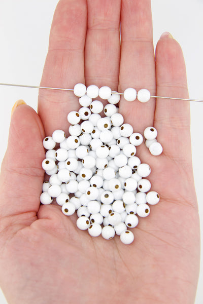 Enamel Sprinkles Round Beads for DIY Jewelry, 6mm, 10 beads