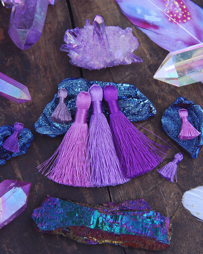 Ultraviolet Purple Tassel Pack, 2" Inch Silky Tassels, Pantone Color of the Year, 3 pieces