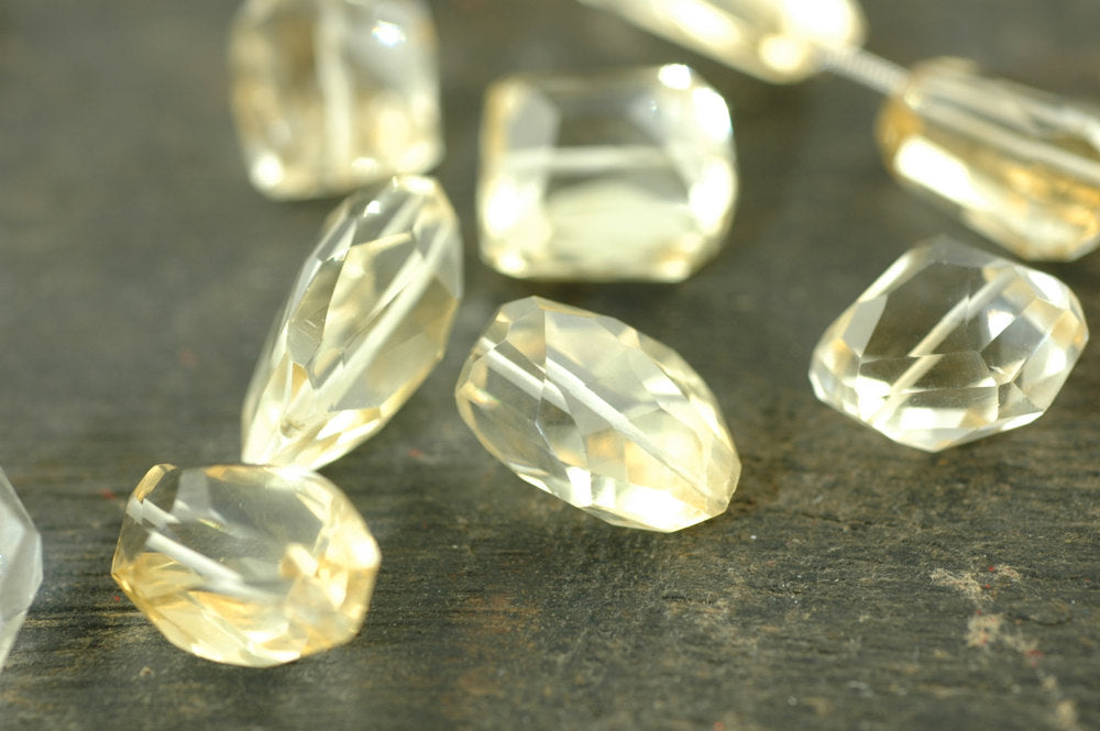 Citrine Faceted Nugget Beads, AA Grade / 13x19mm / Sparkling Yellow Natural Gemstone / Designer Quality Jewelry Making Supplies, 1 Bead