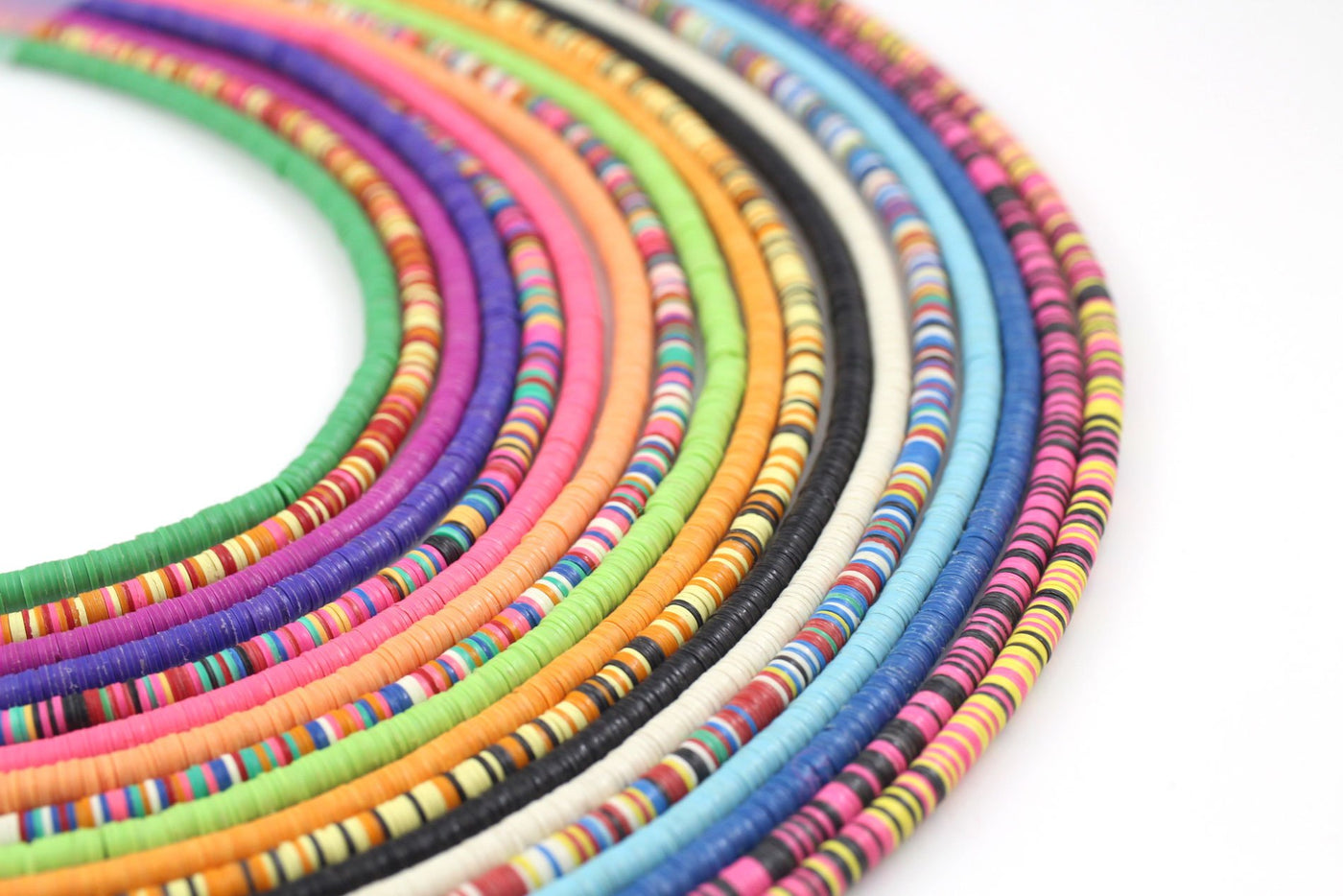 4mm Vinyl Record Beads: Ghanaian Heishi Disc Spacers, Tribal Jewelry Making Supplies from Africa