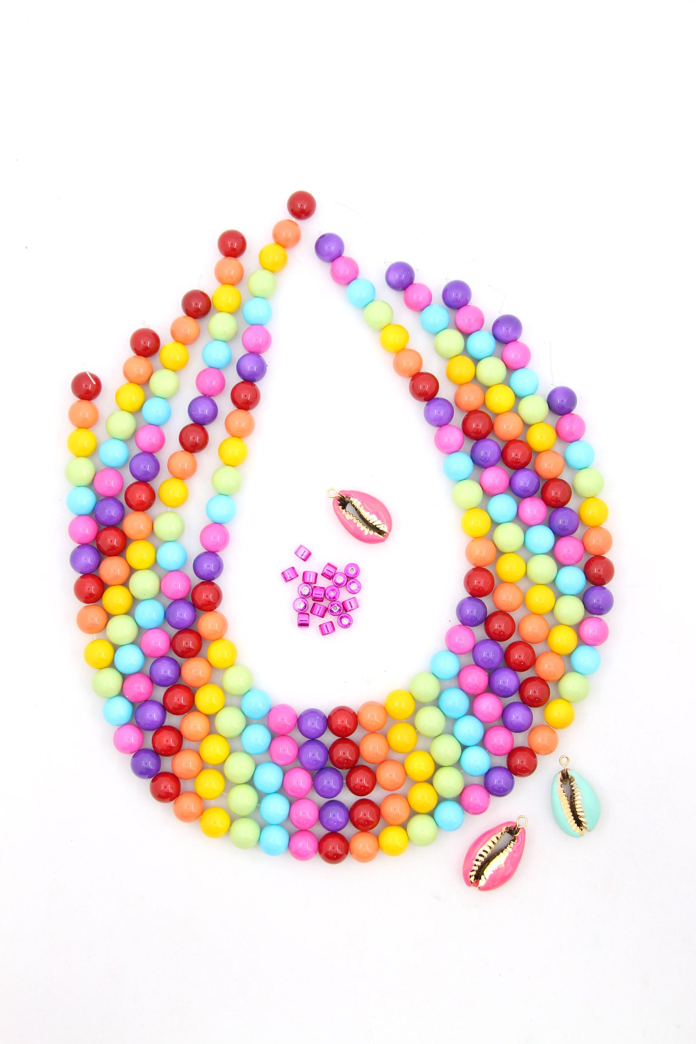 Ceramic Gumballs Round Rainbow Beads for DIY Jewelry, 10mm, 42 Beads