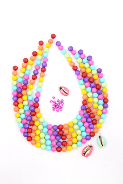 Ceramic Gumballs Round Rainbow Beads for DIY Jewelry, 10mm, 42 Beads