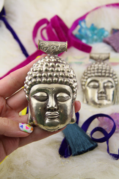 Meditating Buddha Nepali Silver Relief Handmade Yoga, Zen Pendant