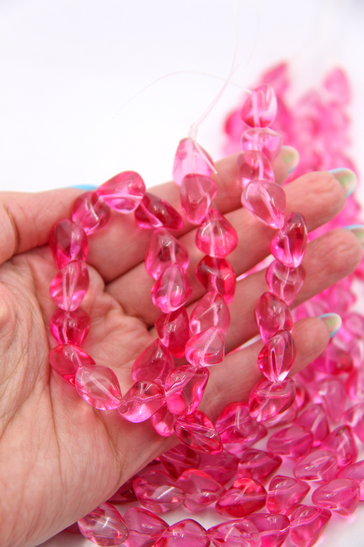 Pink beads in perfectly pink for making Barbiecore jewelry