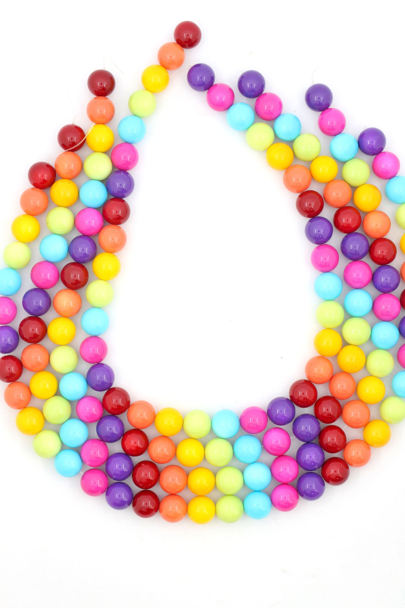 Ceramic Gumballs Round Rainbow Beads for DIY Jewelry, 12mm, 35 Beads