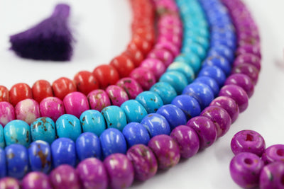 Speckled Rondelle Bone Beads, 8mm Charms, 5 Color Options, Jewelry Making Supplies