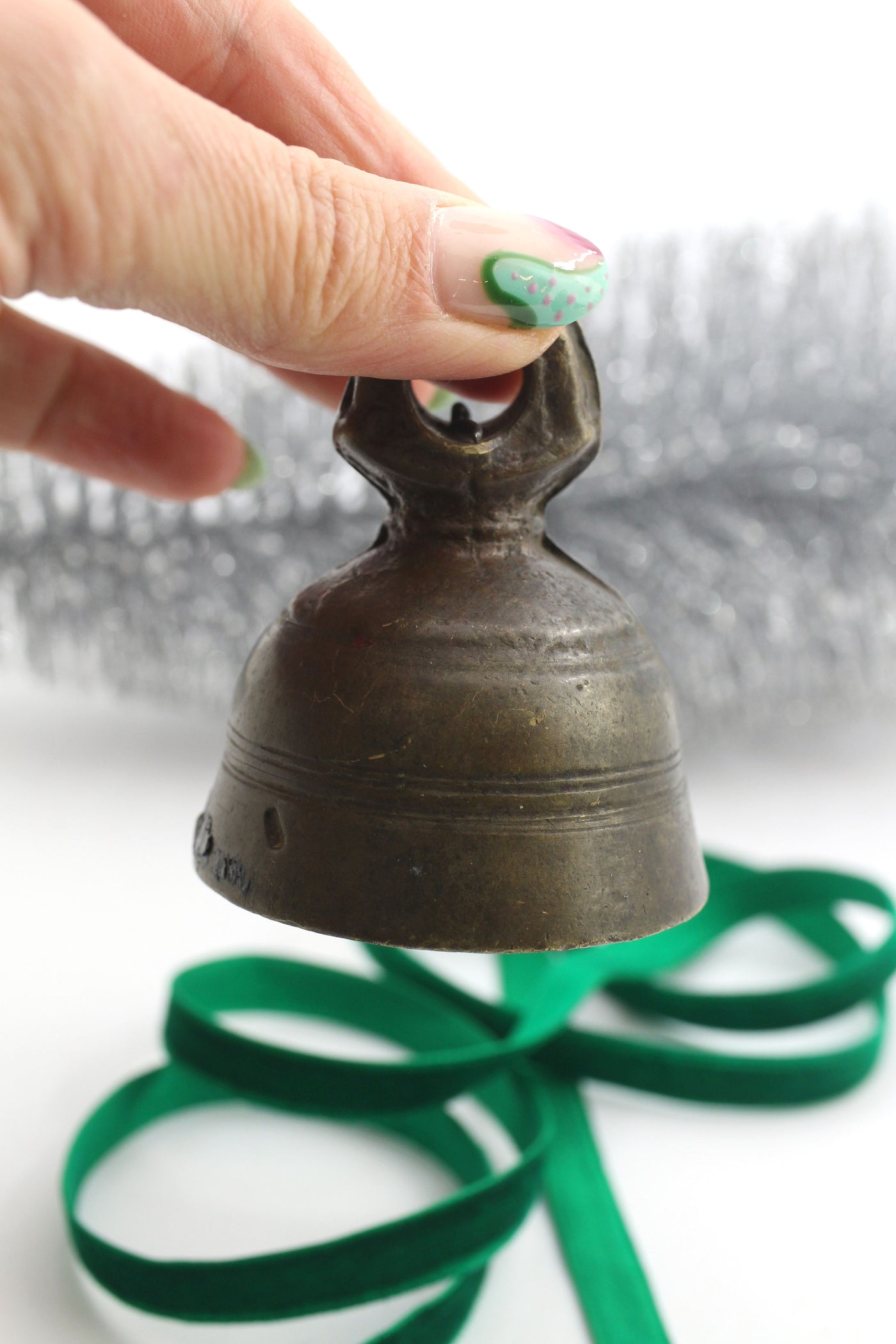 Vintage Brass Indian Bell, Festive Holiday Christmas Decoration