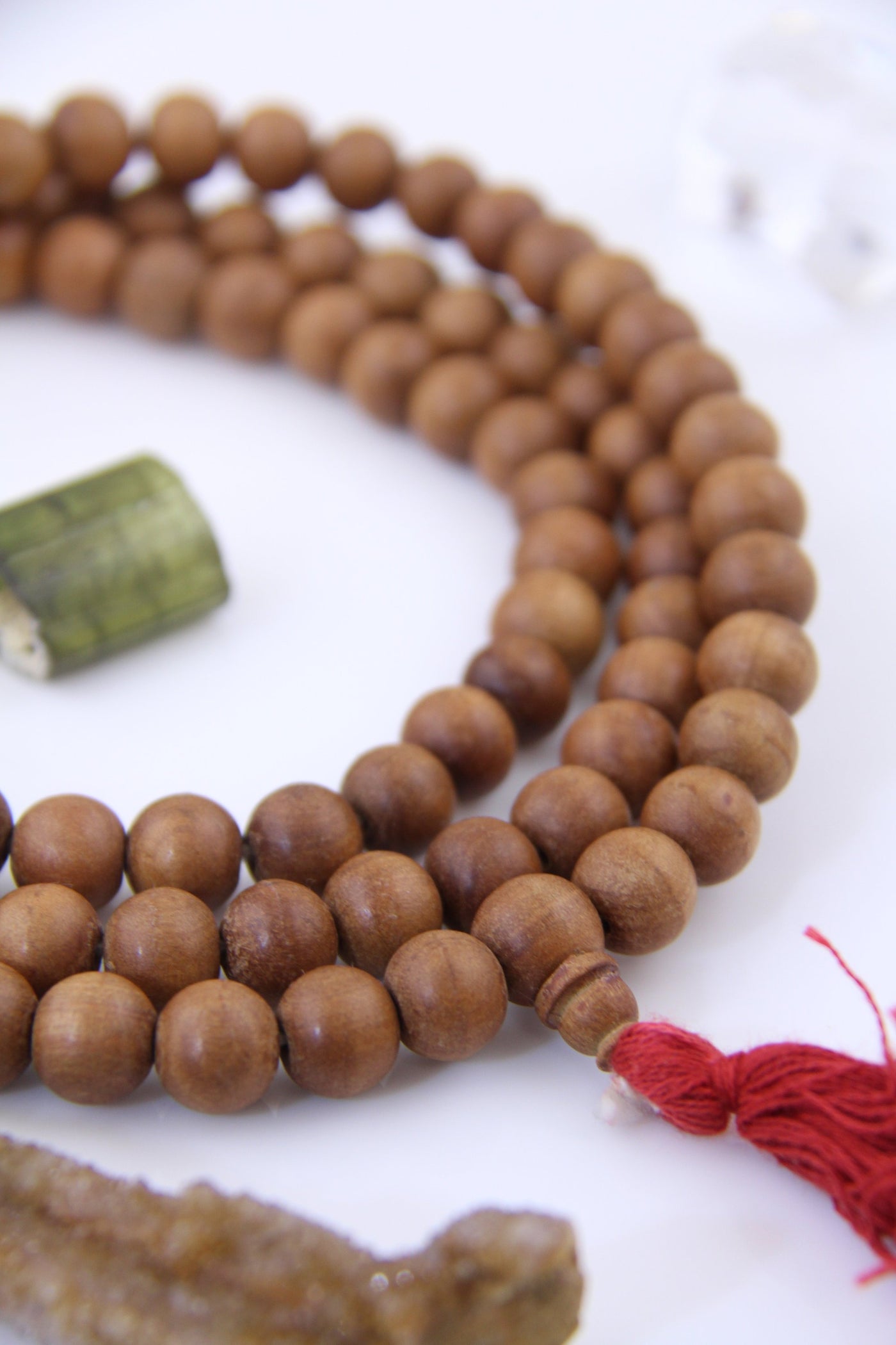 Natural Fragrant Sandalwood Handmade Mala 108+1 Beads Hindu Prayer