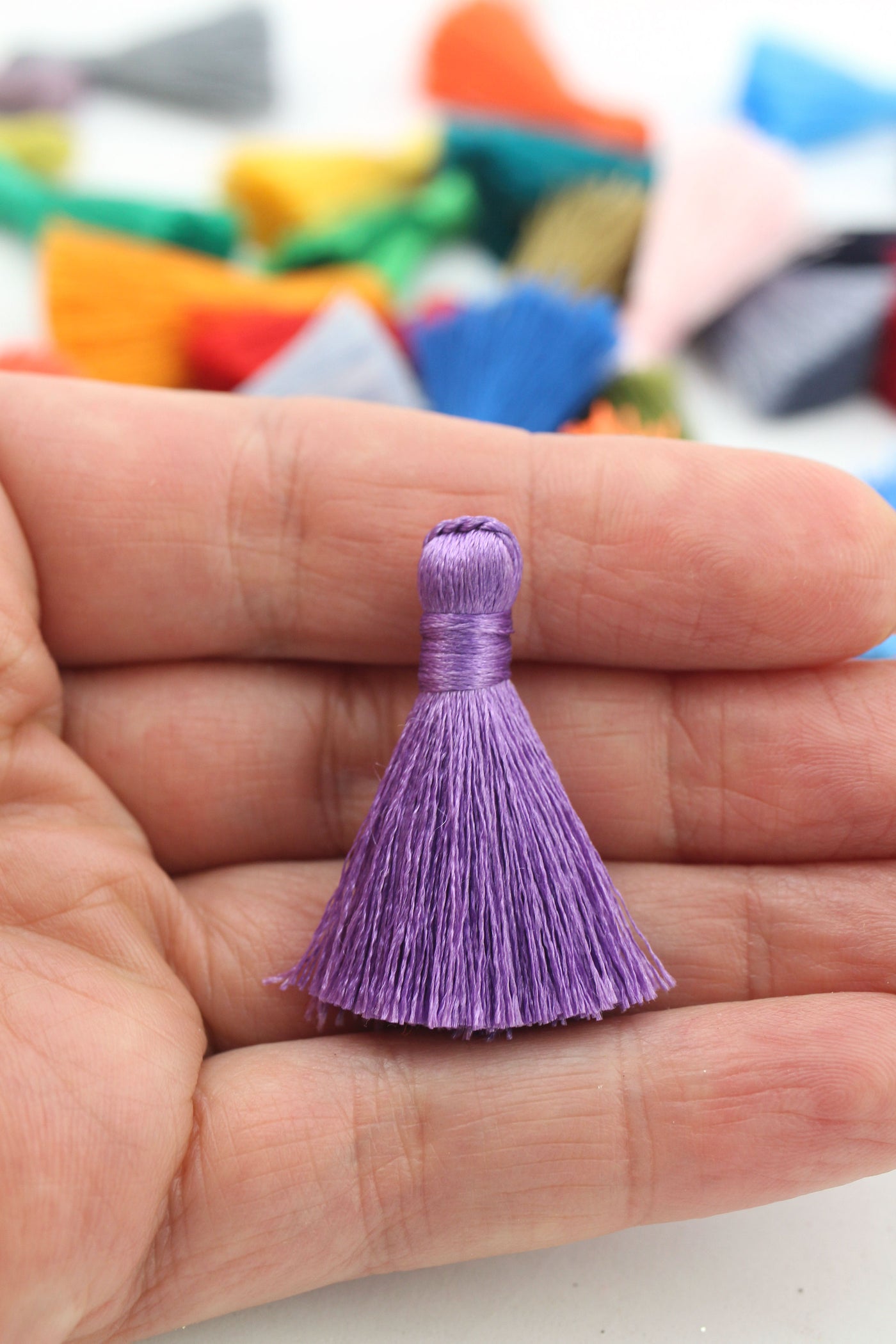 Purple Mini Silky Jewelry Tassels, 1.25" Tassels for Earrings,Tassel Supplier