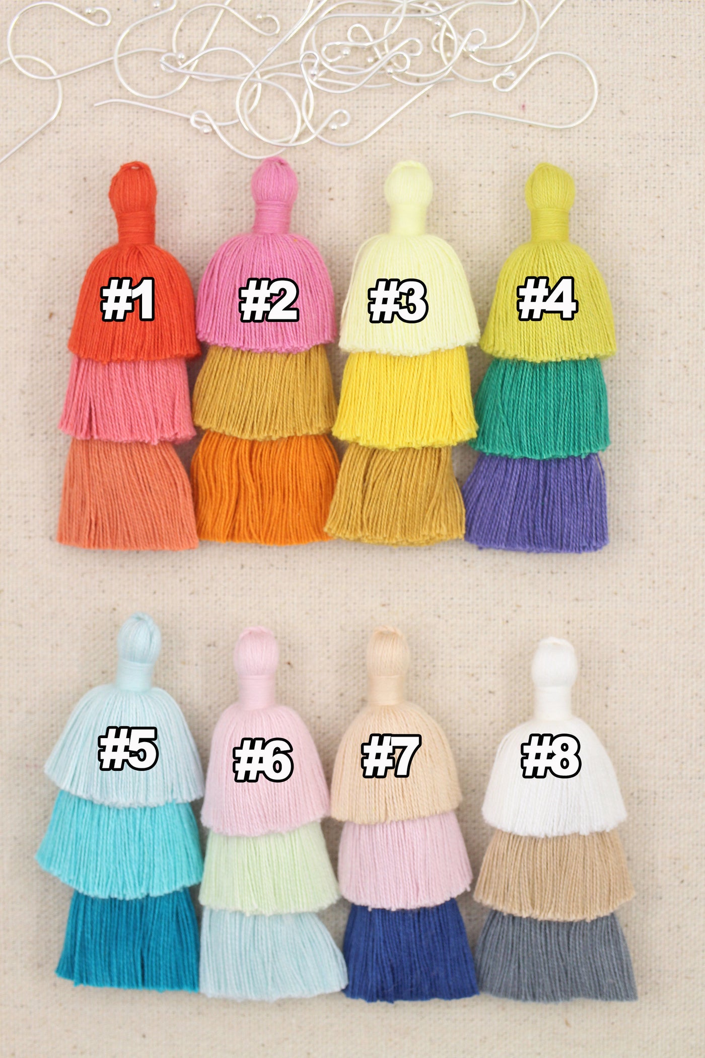 Tiered Tassels: You Choose from 8 Colors