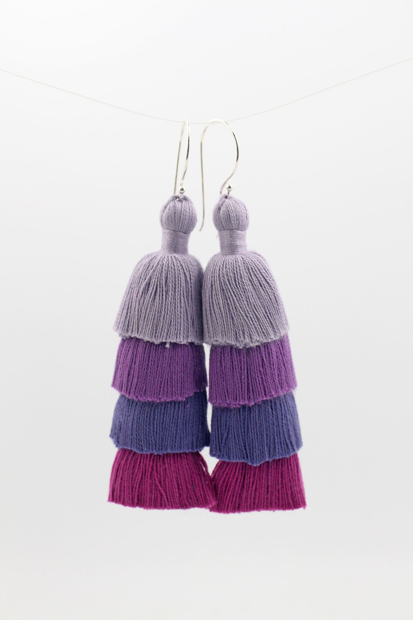 Purple Ombre Tassel Earrings