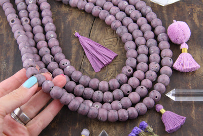 Round Glass Beads: 14mm Purple Pitted Czech Glass Beads, Bohemian Jewelry Making Supplies, 60pc
