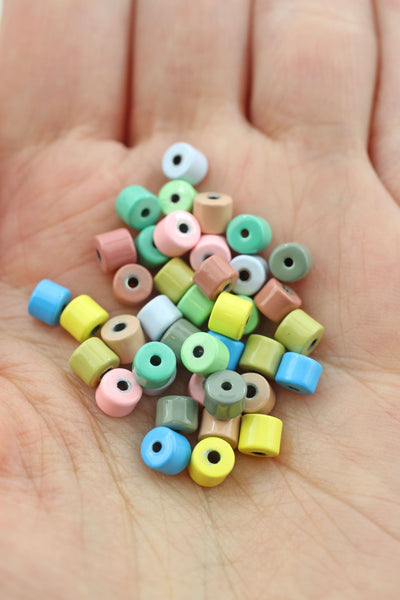 Pastel Candy Disc Enamel Heishi Beads, 2mm, 4mm, Multicolor Assortment, 40 pieces