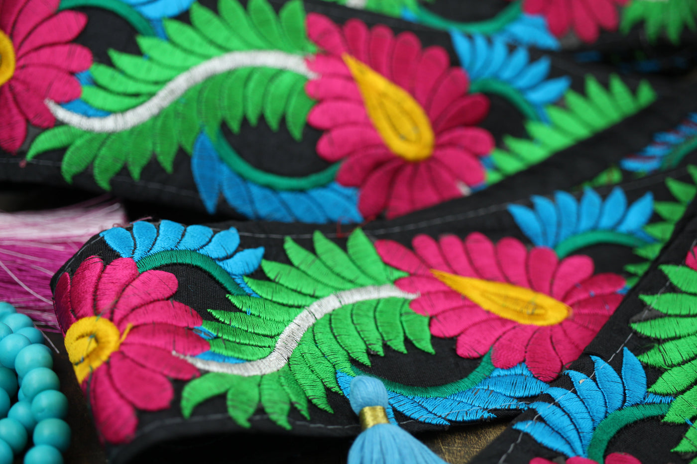 Neon Paisley Ribbon/Trim from India