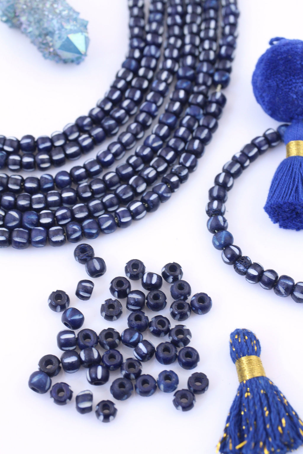 10 Opaque and Translucent Sapphire Blue Bicone Beads, Mixed Blues Turb –  Royal Metals Jewelry Supply