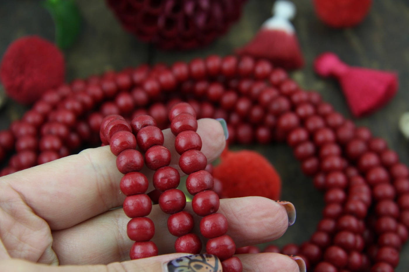 Red Beads for Jewelry Making Supply