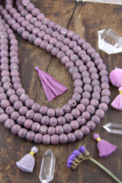 Round Glass Beads: 14mm Purple African Jewelry Making Supplies, 60pc