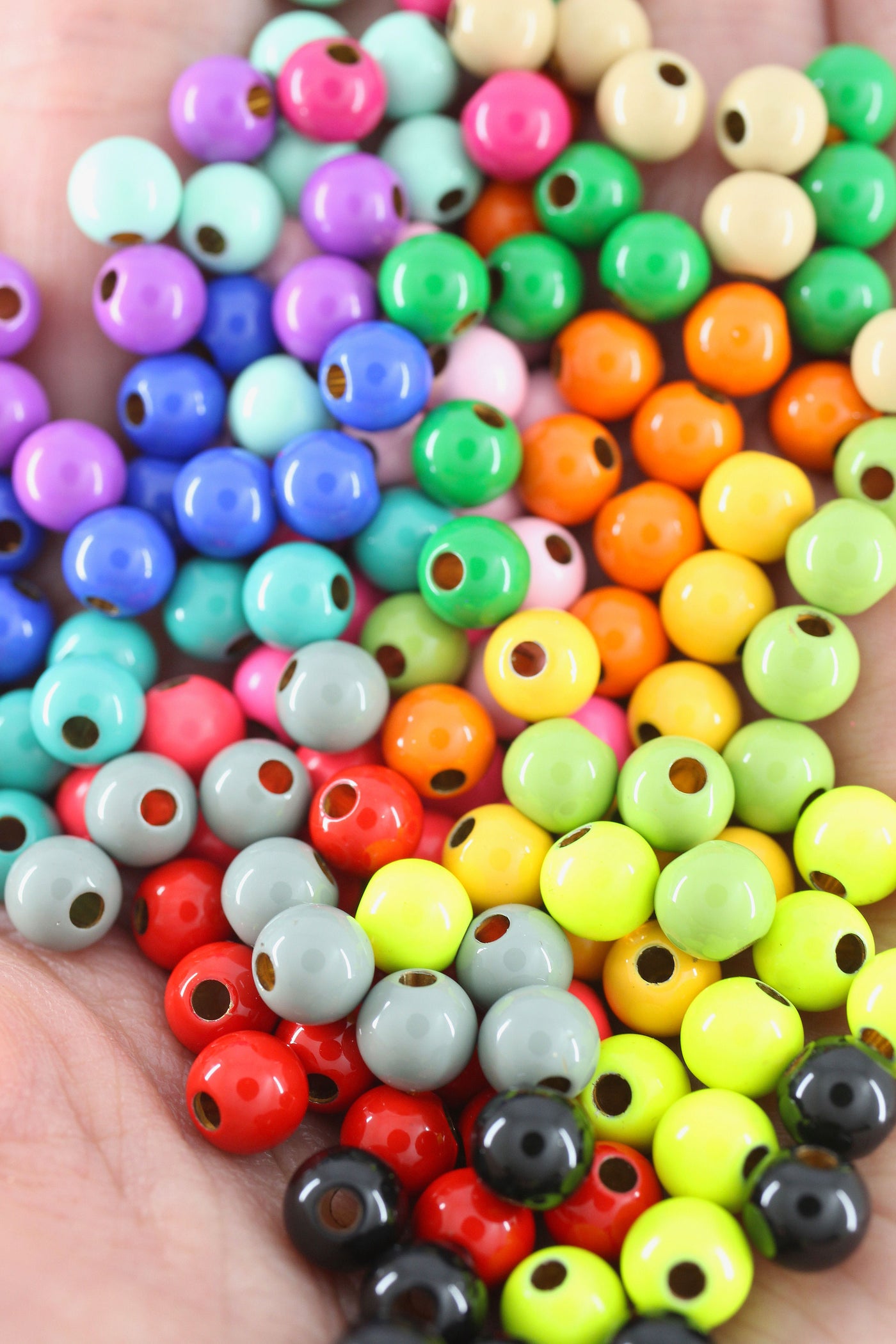 NEW! Colorful Enamel Sprinkles Round Beads for DIY Jewelry, 6mm, 1 bead