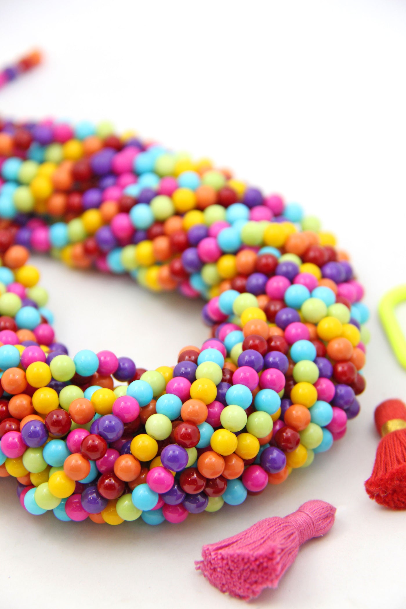Ceramic Gumballs Round Rainbow Beads for DIY Jewelry, 6mm, 60+ Beads