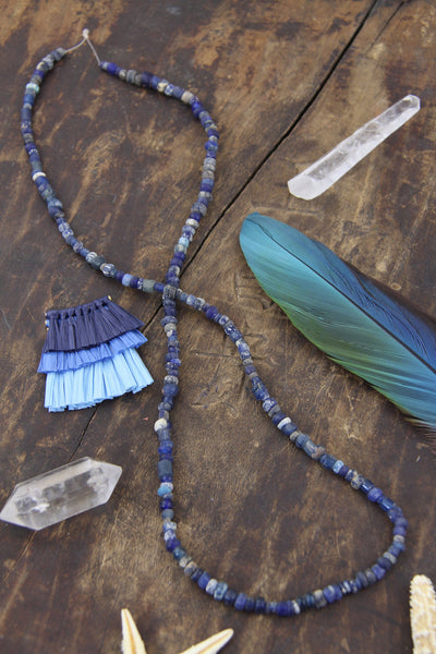 Blue Grey Ancient Djenne Nila Glass Beads