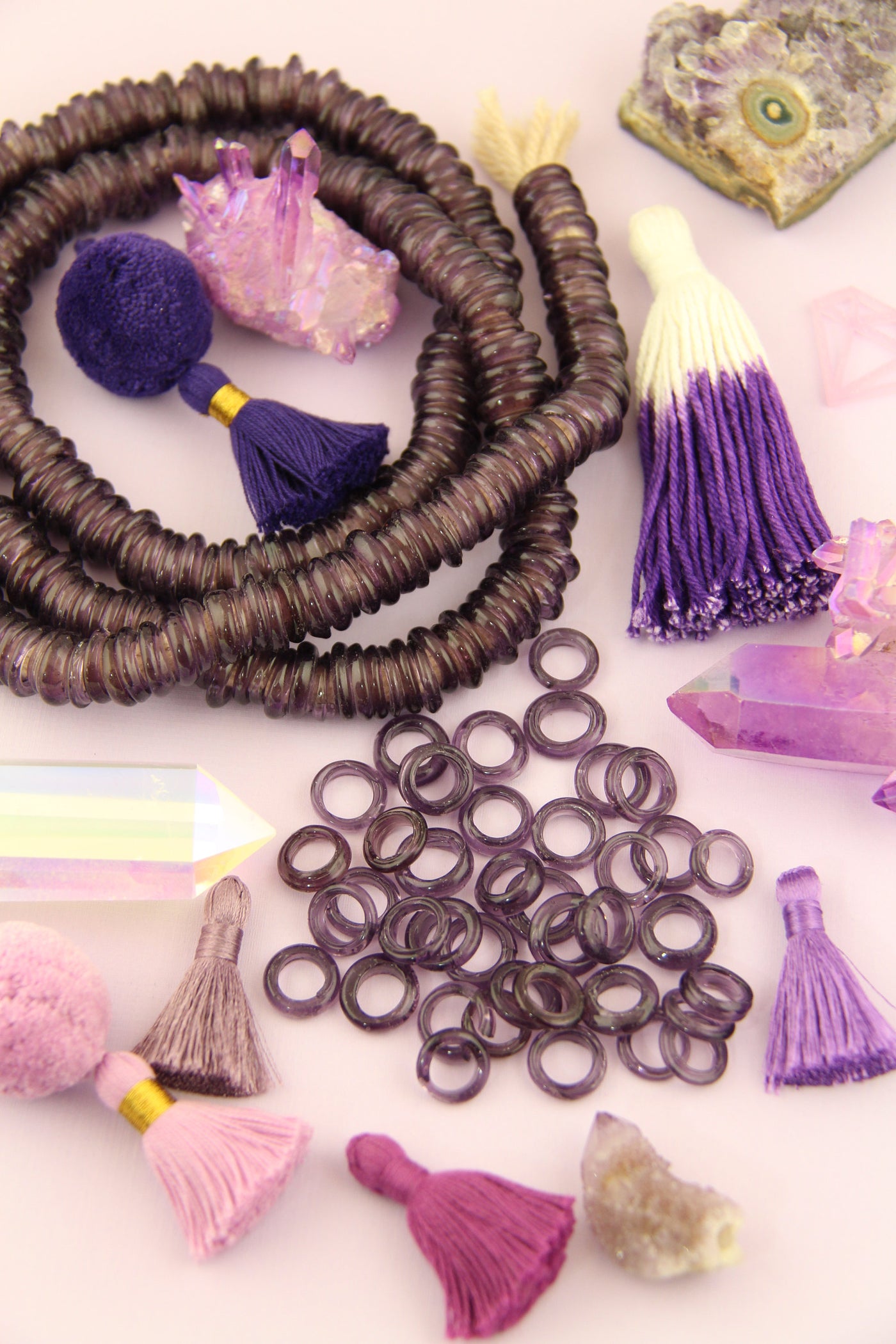 Plum Purple Dutch Donut Dogan Beads: 11-12mm, 10 Pieces