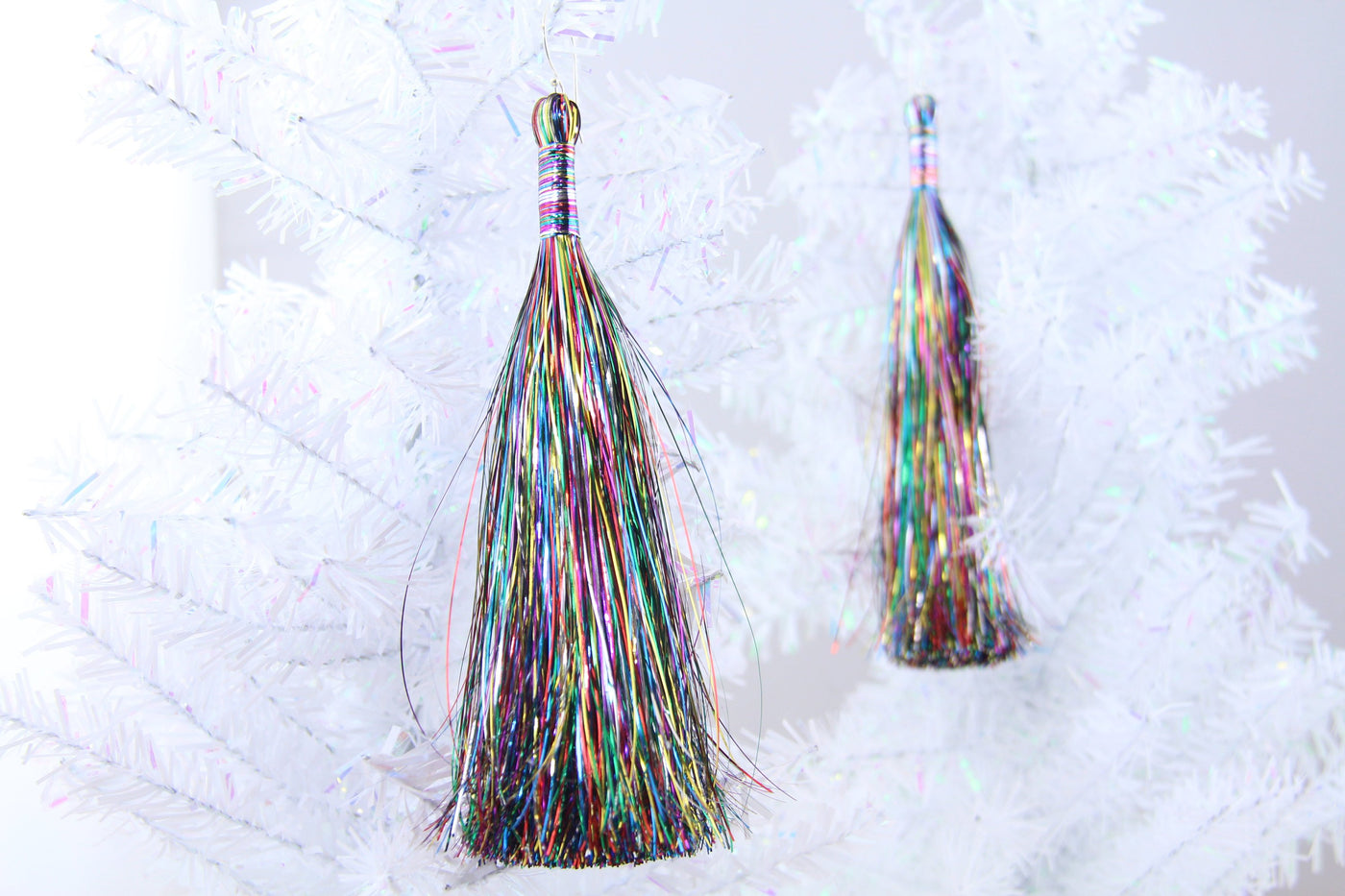 Sparkly Fringe Pendant, Rainbow Charm