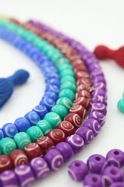 Tiny Target: Carved Rondelle Bone Beads, 8x6mm, Bohemian Spacers