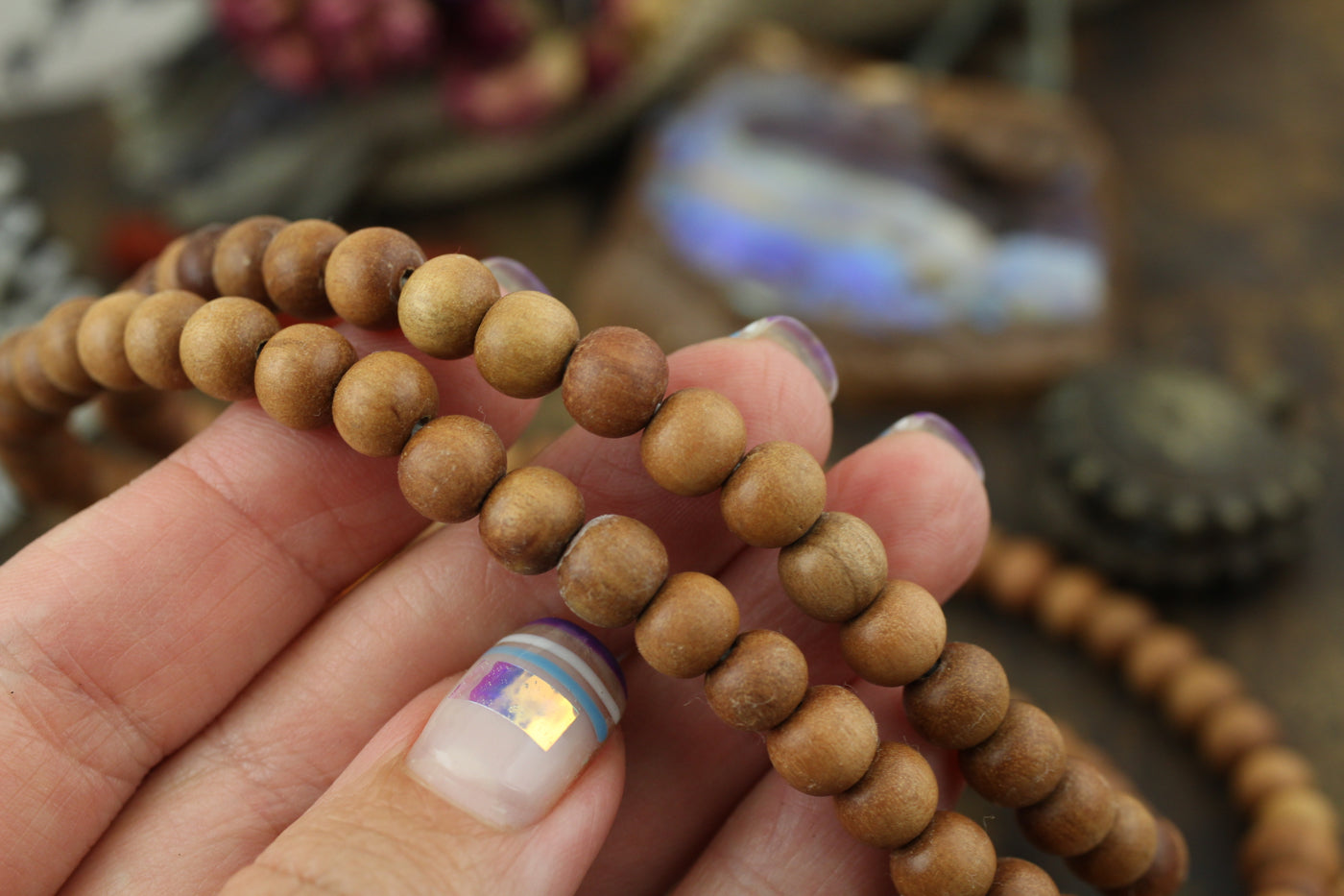  Natural Sandalwood Beads