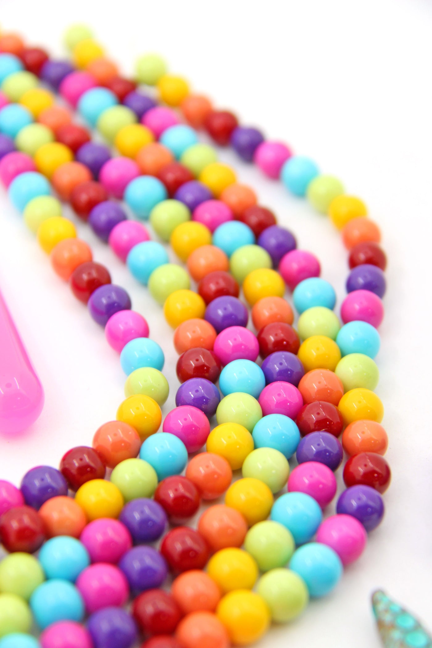 Ceramic Gumballs Round Rainbow Beads for DIY Jewelry, 8mm, 50+ Beads for making rainbow jewelry