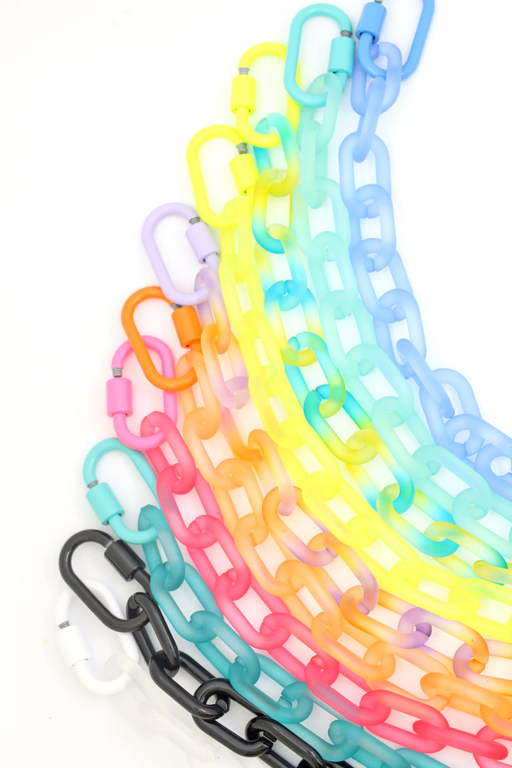 Acrylic Snap Link Necklace, Assorted Colors, Ready to Wear