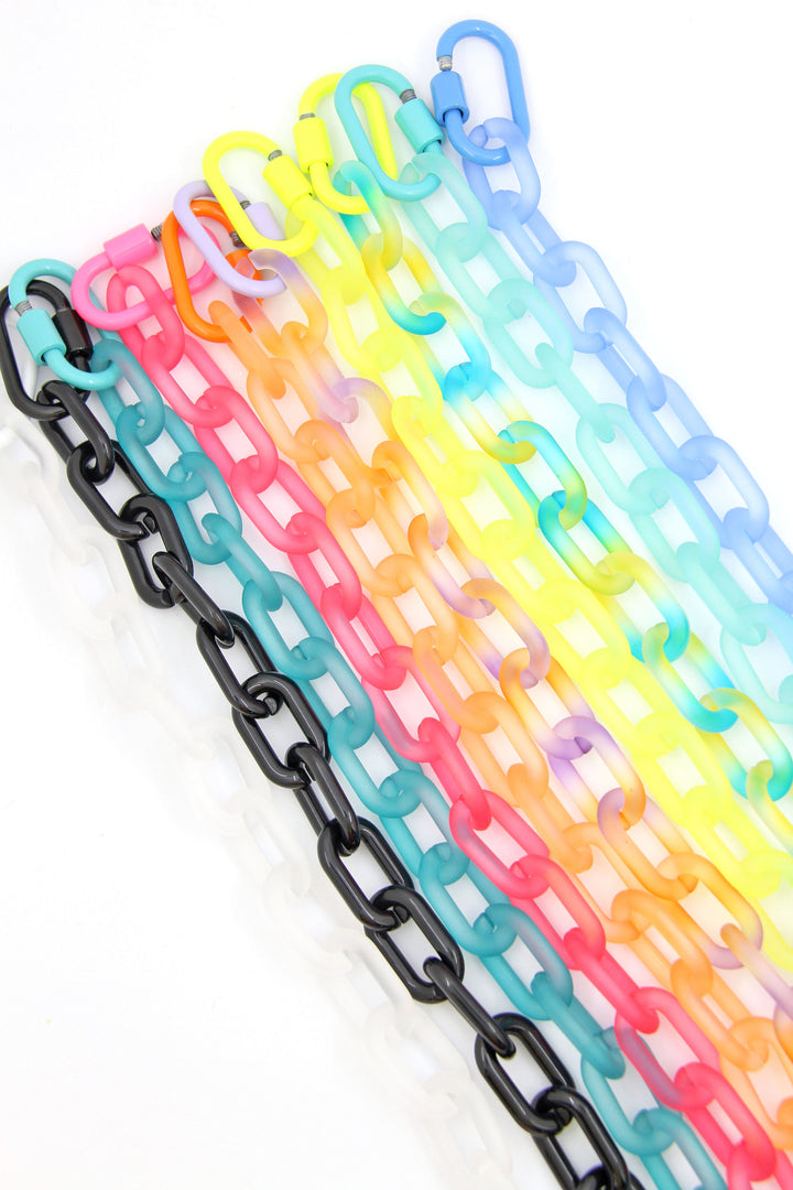 Acrylic Snap Link Necklace, Assorted Colors, Ready to Wear