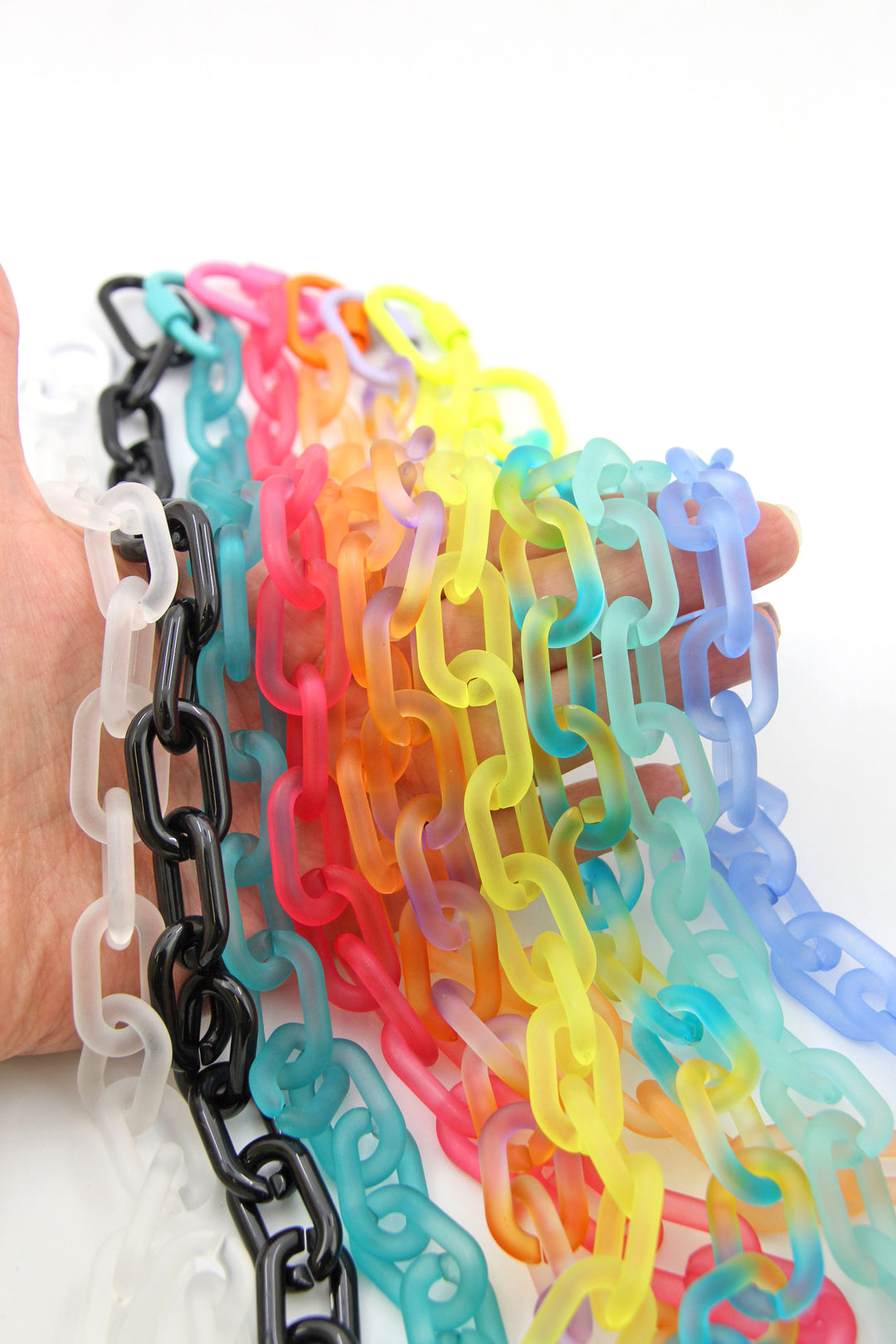 Acrylic Snap Link Necklace, Assorted Colors, Ready to Wear