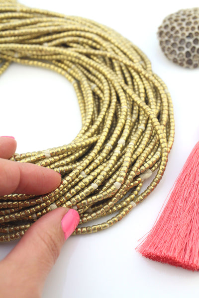 golden beads for layering