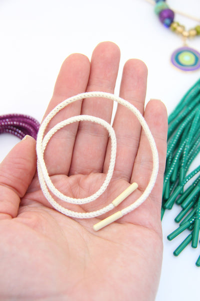 Braided Cotton Cords with Finished Ends, for Tie-On Bracelets & Necklaces, Reusable