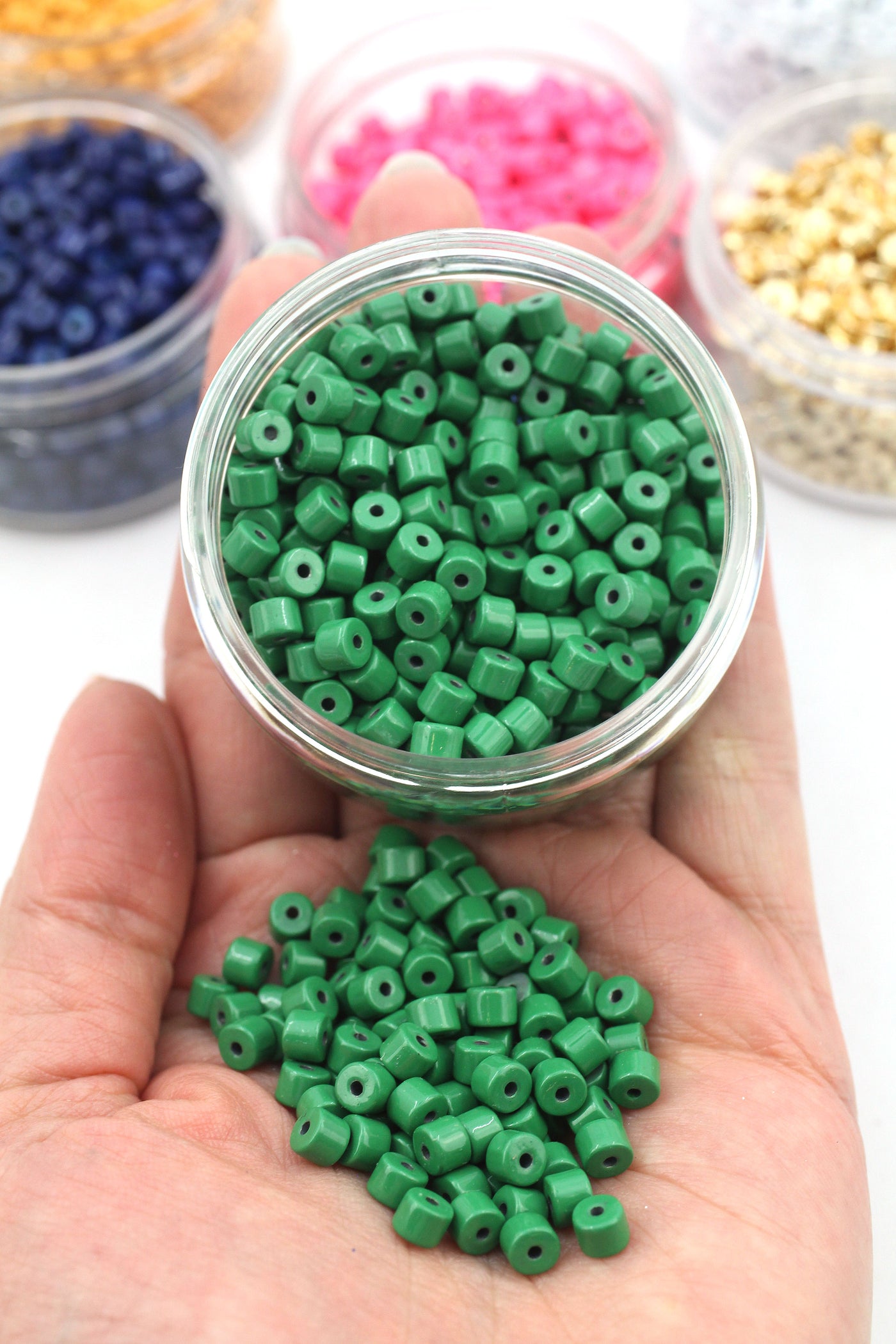 4mm Candy Disc Enamel Heishi Beads, for Tubular Stretch Bracelets