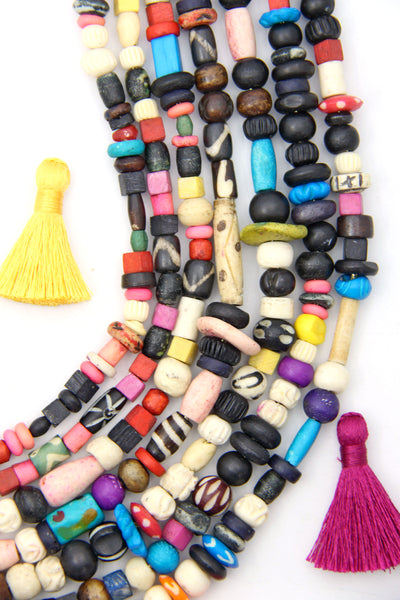 Bead Party : Assorted Colorful Hand Carved Beads for Bracelets, 5-10mm