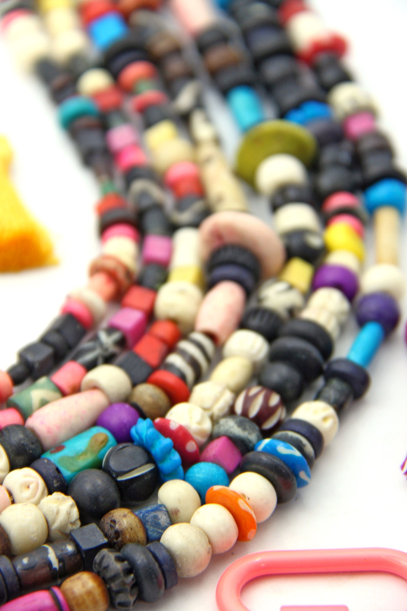 Bead Party : Assorted Colorful Hand Carved Beads for Bracelets, 5-10mm