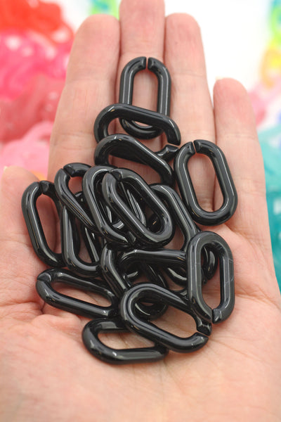 Snap Links: Acrylic Links for Jewelry Making, DIY Chain Necklaces or Bracelets, 6 pcs.