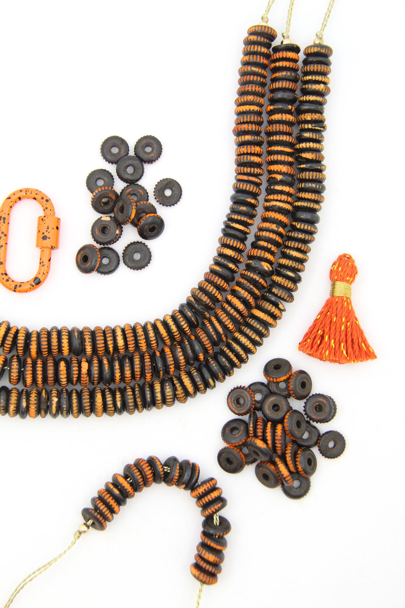 Beads for making fun Halloween necklaces, or for DIY projects for your Halloween collection.