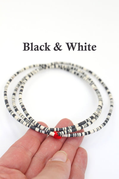 3mm Vinyl Record Beads: African Waist Beads, Outer Banks Style Beads