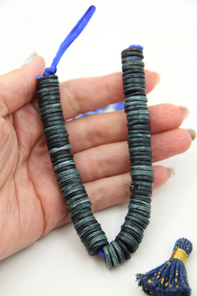 Black Handmade Heishi Disc Beads for Making Bracelets and Necklaces
