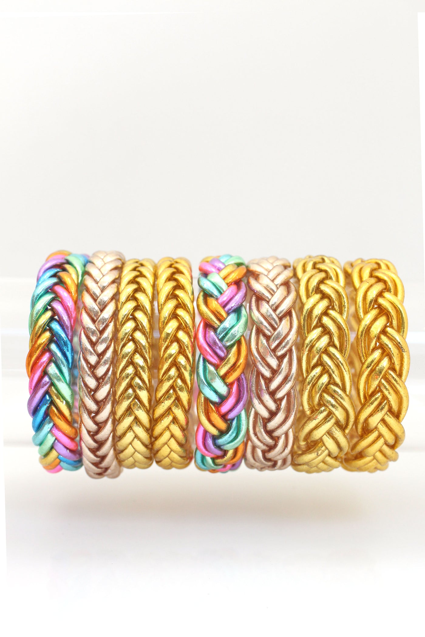 Rainbow or Gold Braided Thai Buddhist Temple Bracelets, Mantra Bangle, Sizes Available