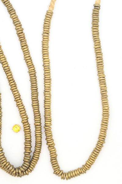 African Brass Donut Beads, Nigerian Rustic Brass Rings, 12x3mm, 180 pieces, 