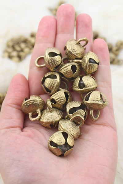 Nepali Jingle: Brass Bells with Clapper, Assorted Sizes, 5 pieces