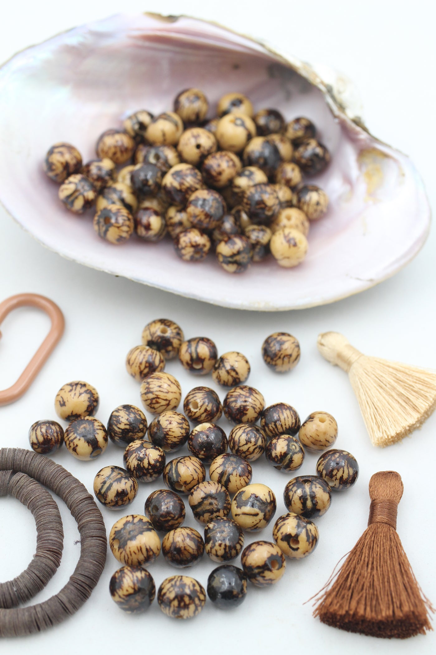 Natural Brown: Acai Beads from South America, 10mm, 100 beads