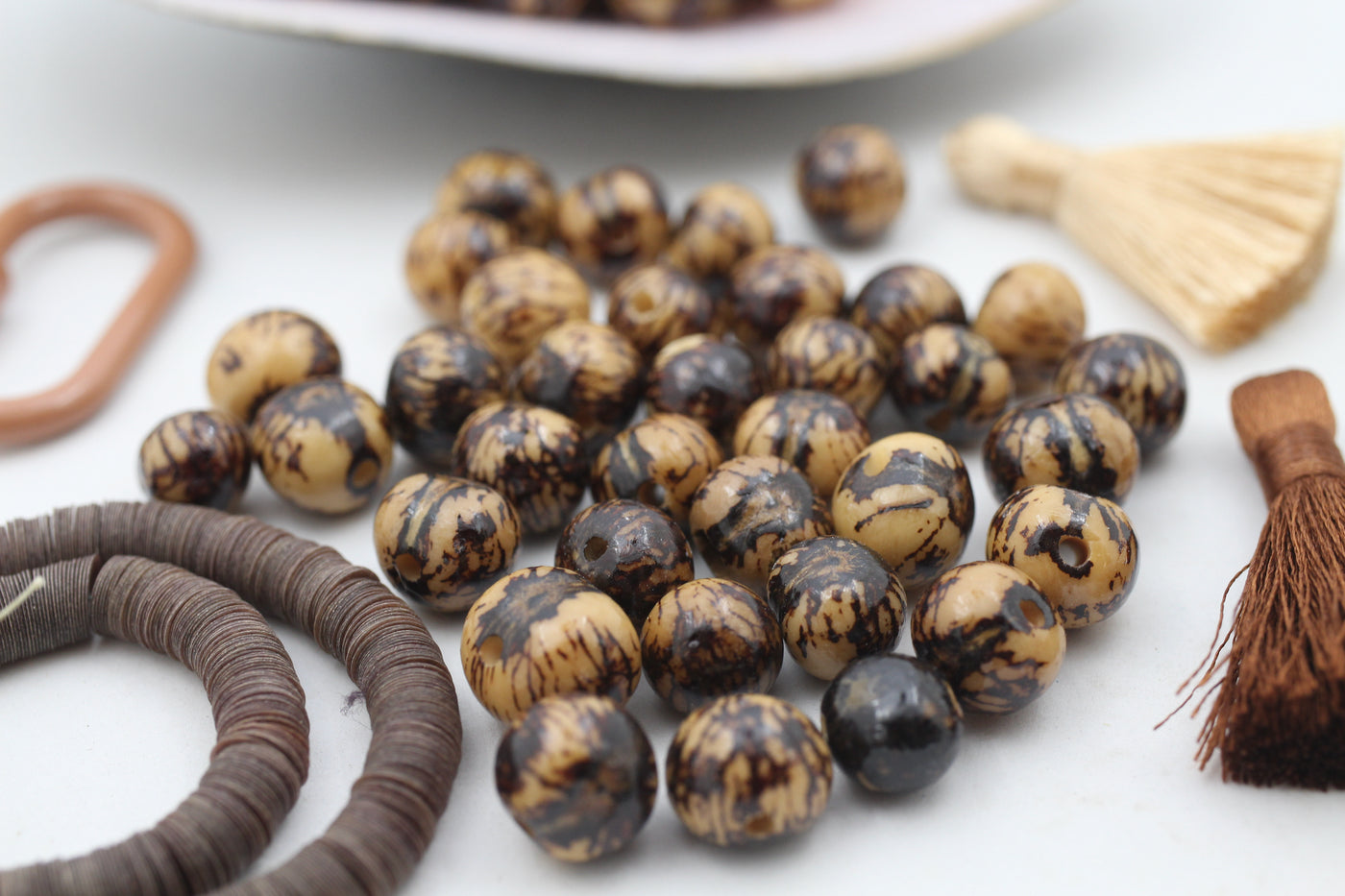 Natural Brown: Acai Beads from South America, 10mm, 100 beads