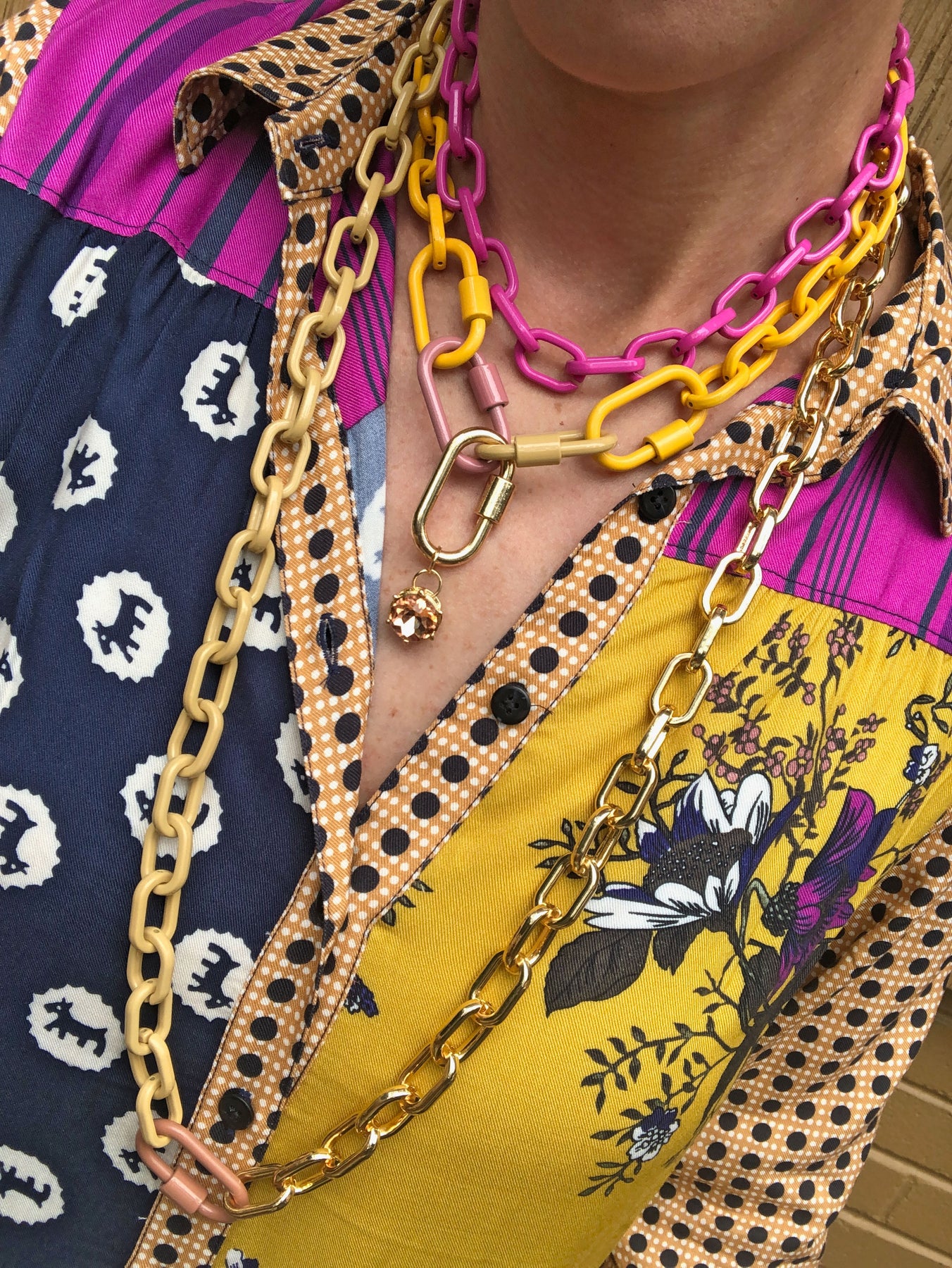 Luxe Link Enamel Chain Necklace, Assorted Colors – WomanShopsWorld