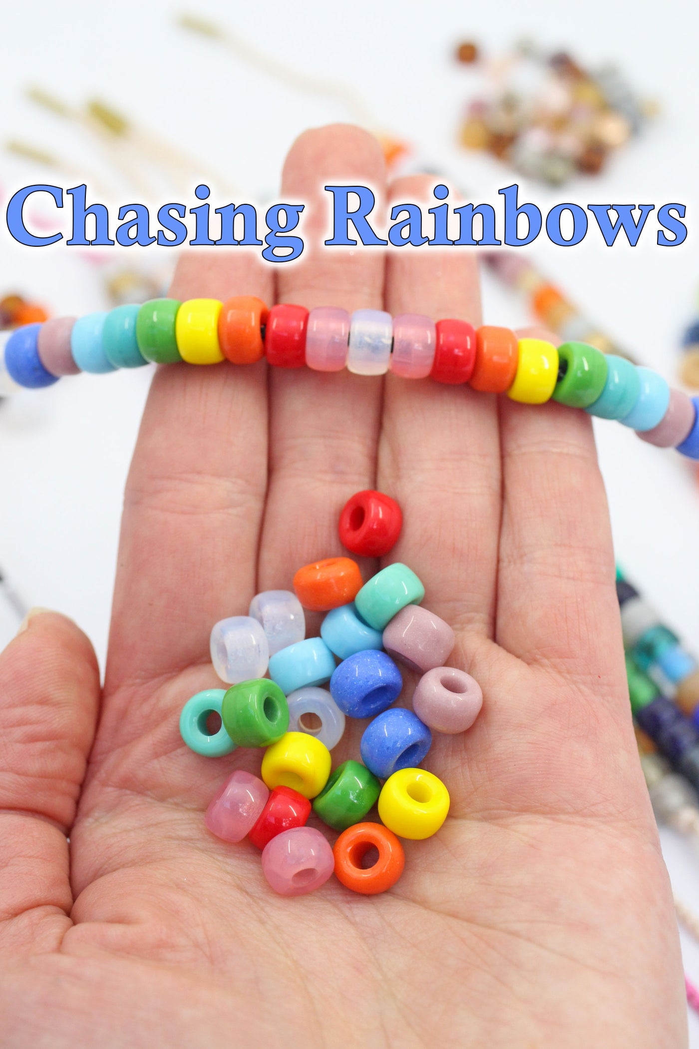 craft beads set plastic rainbow beads
